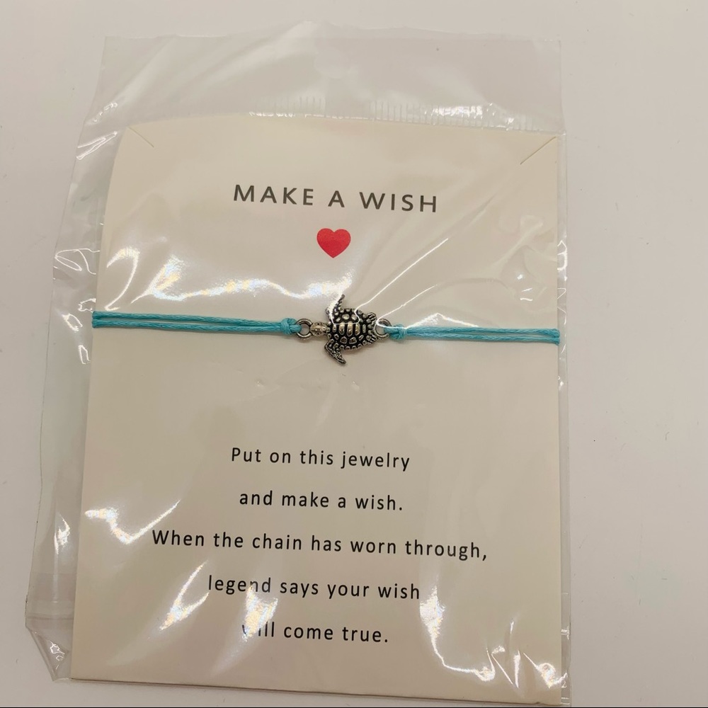 NWT Make a Wish Bracelet Sea Turtle Light Blue